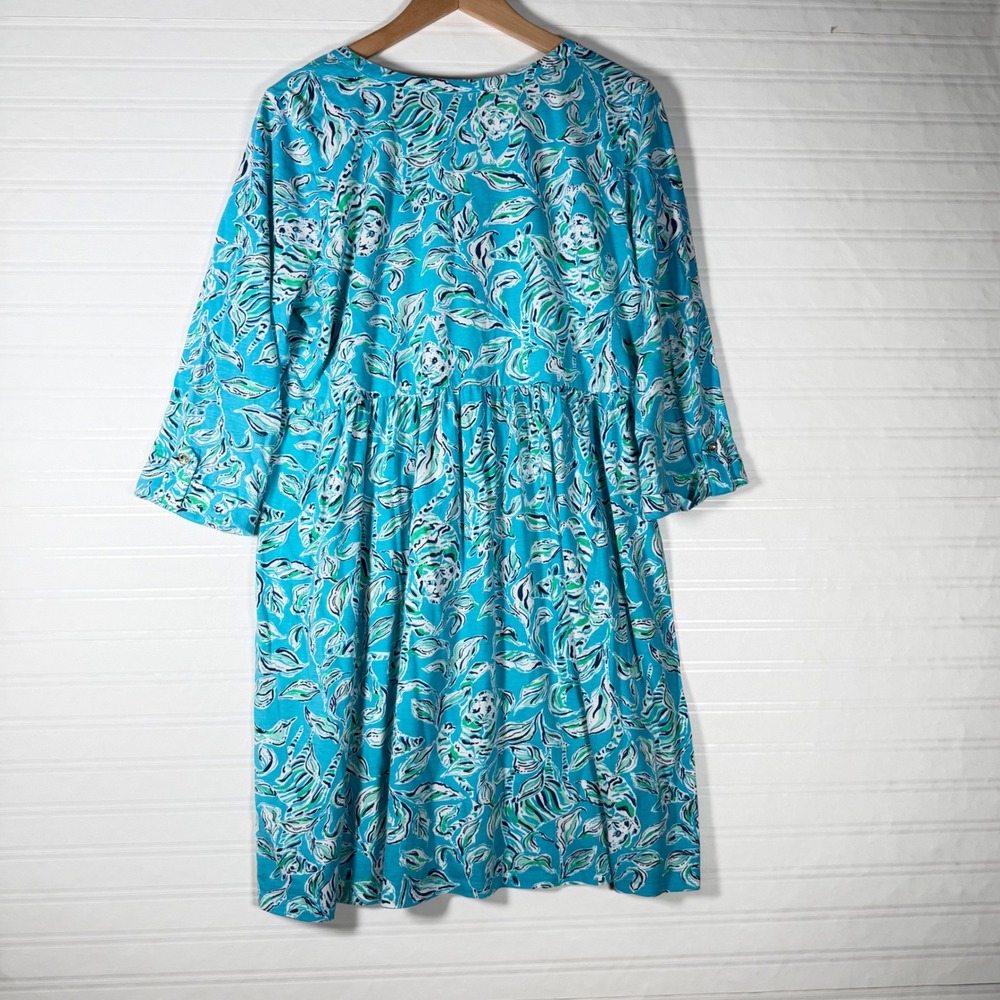 Lilly Pulitzer Tropical Cotton Jersey Dress Large Resortwear vacation coastal - Picture 3 of 10